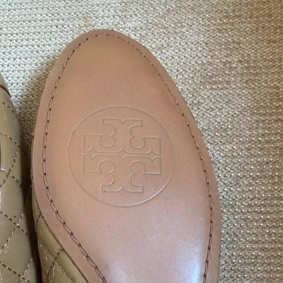 Tory Burch Gold Cap Toe Quilted Flats - Picture 6 of 11
